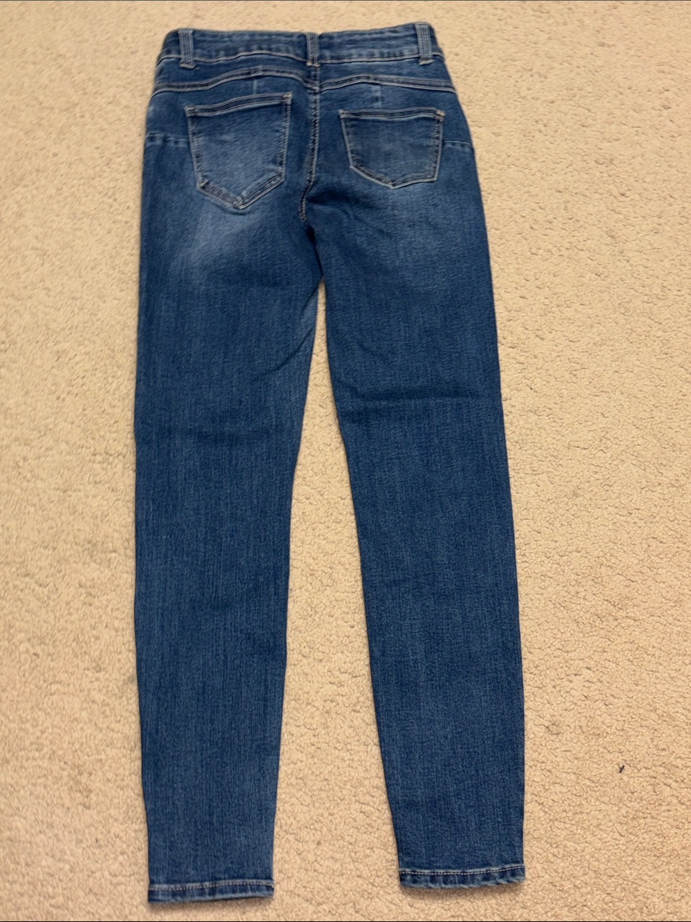 Women's Dark Blue Skinny Jeans - Slim Stretch Fit - Picture 5 of 7